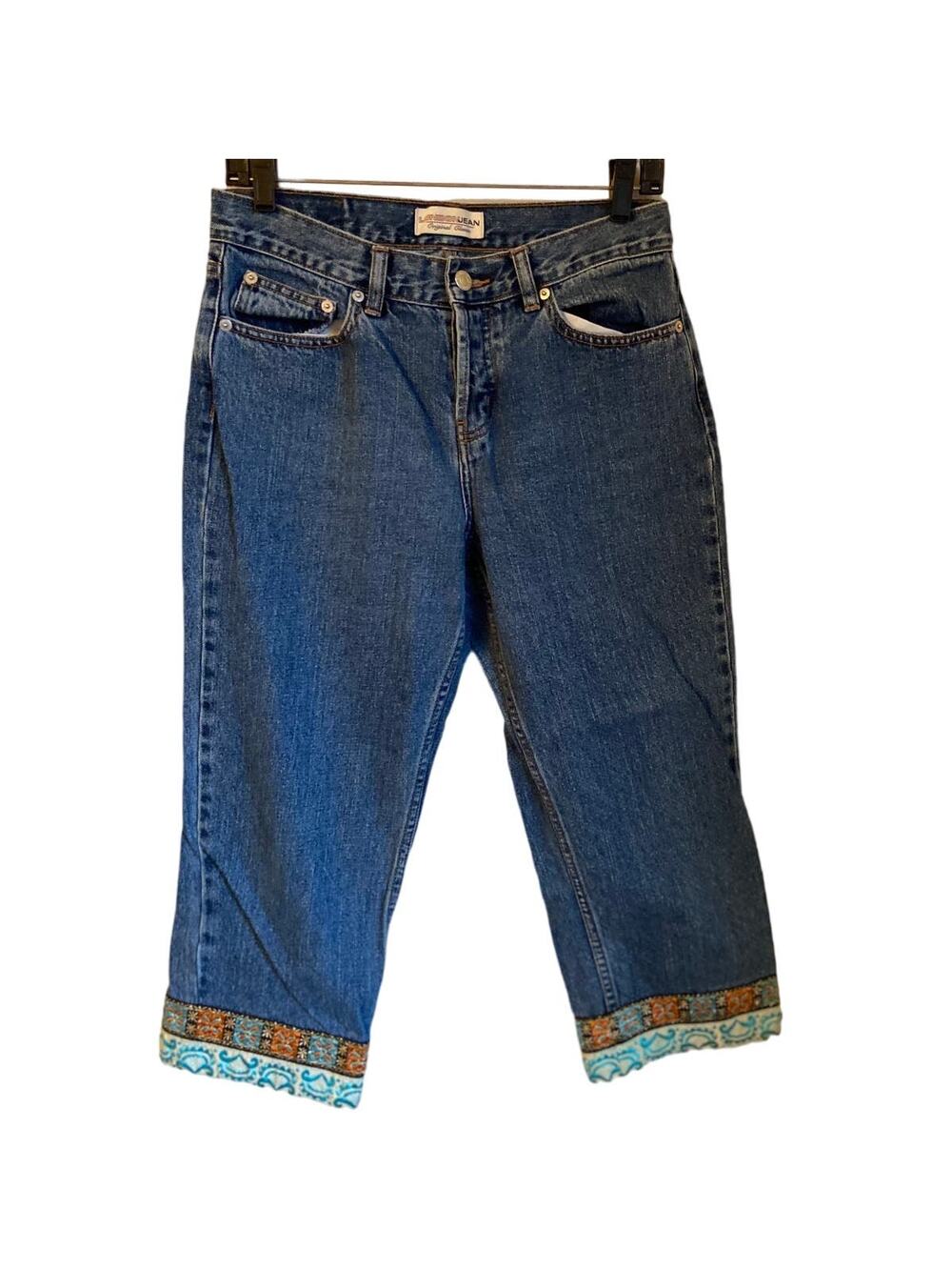 London Jean Original Classic Cropped Embroidered Jeans Size 6